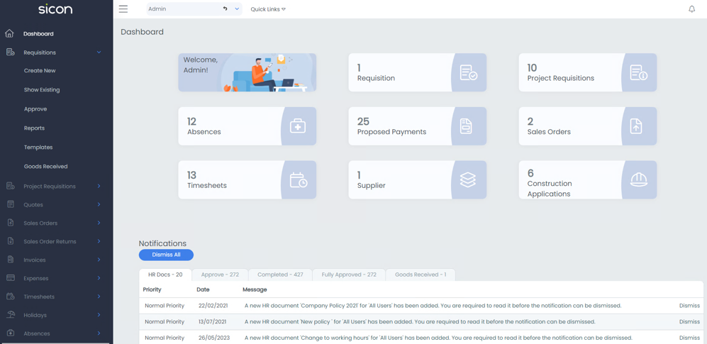 Approvals Dashboard Image