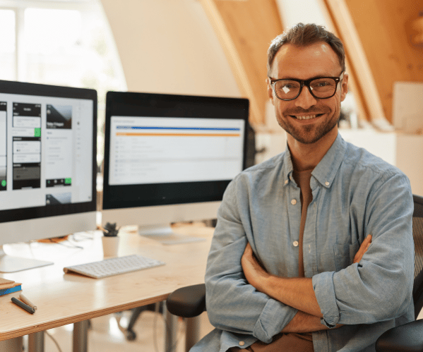 man smiling at camera